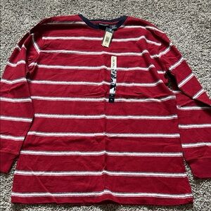 Cherokee Majestic Red Tee with White Stripes